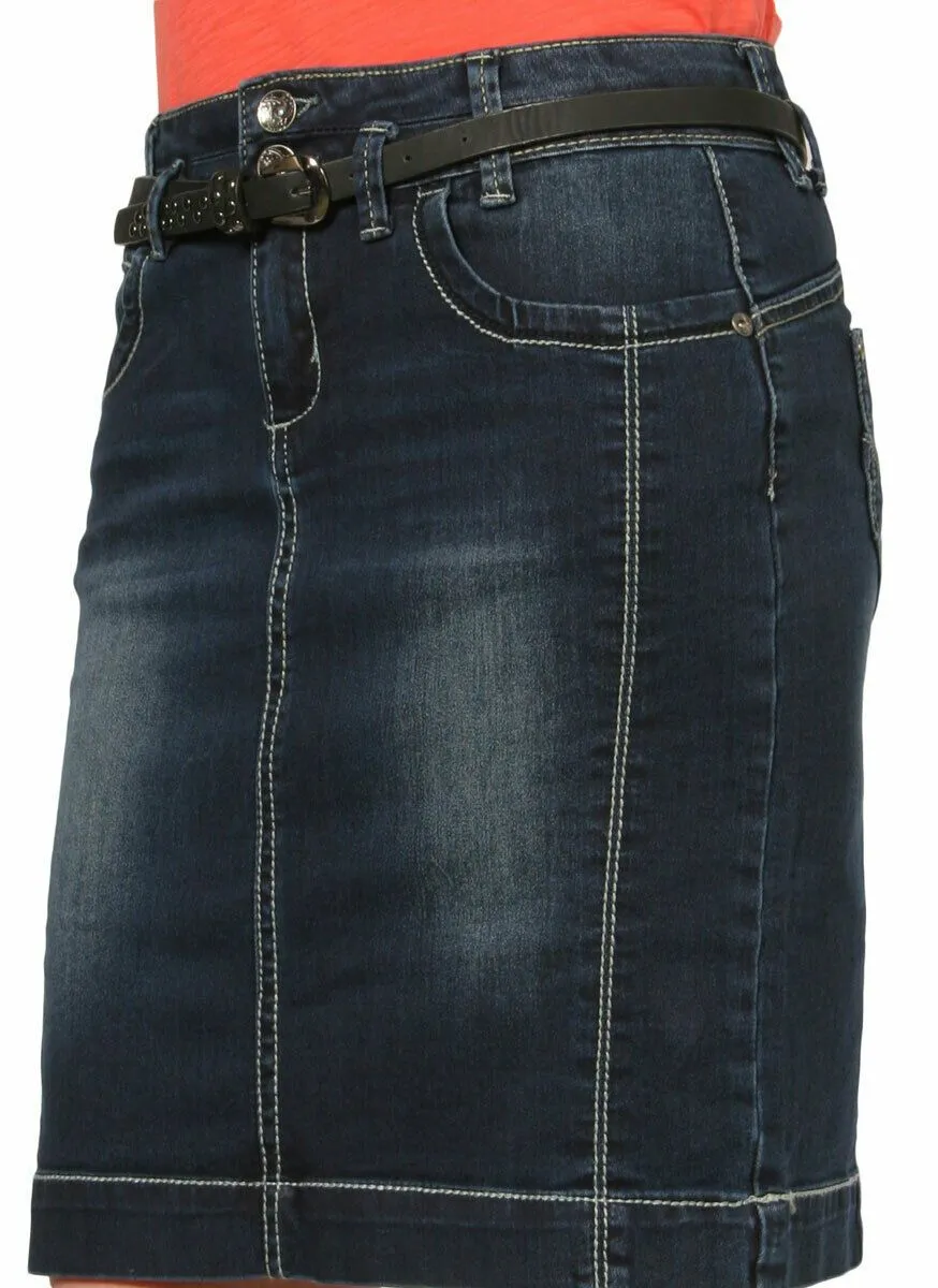 Short Indigo Denim Skirt - Size 8