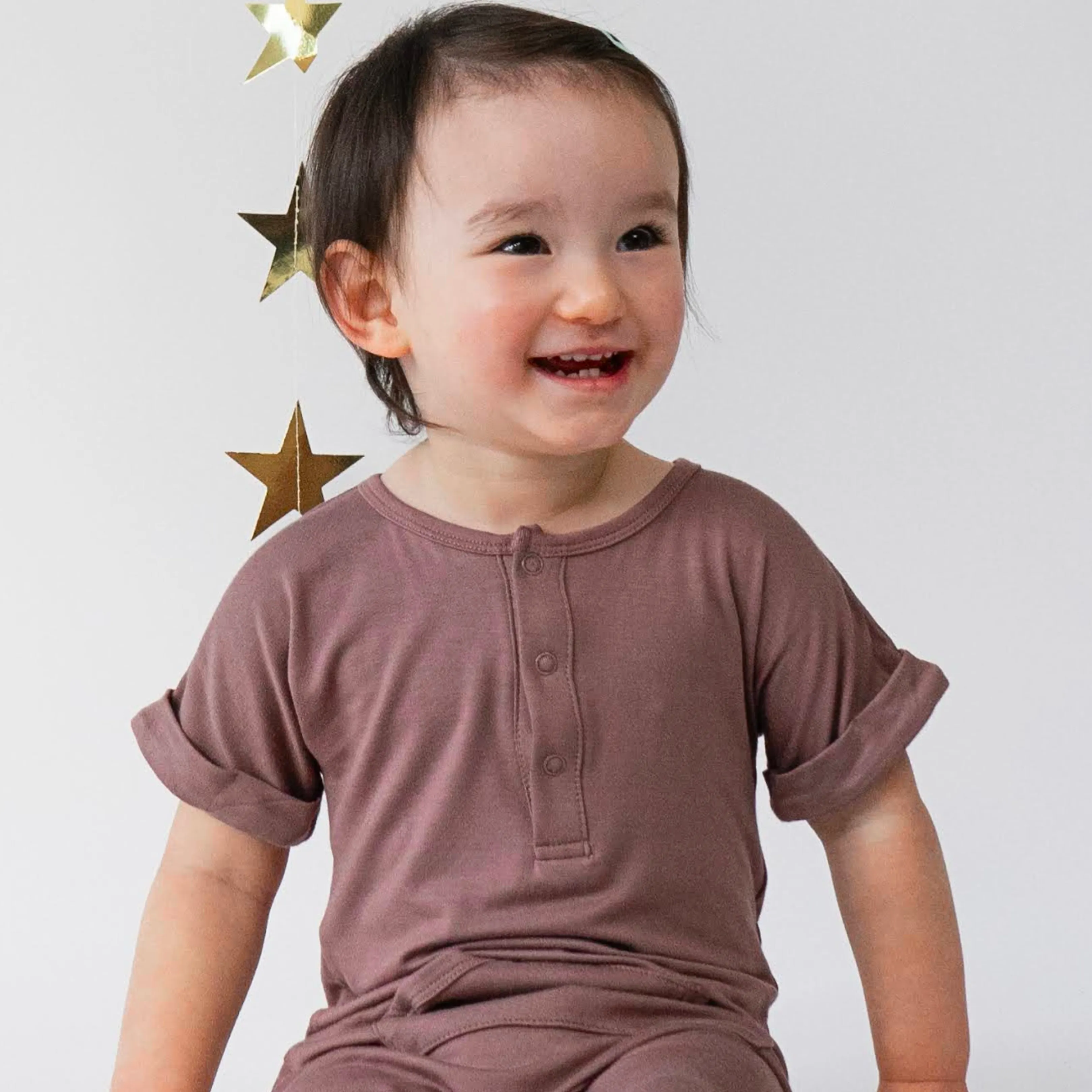 Short Sleeve Pocket Romper - Twilight Mauve