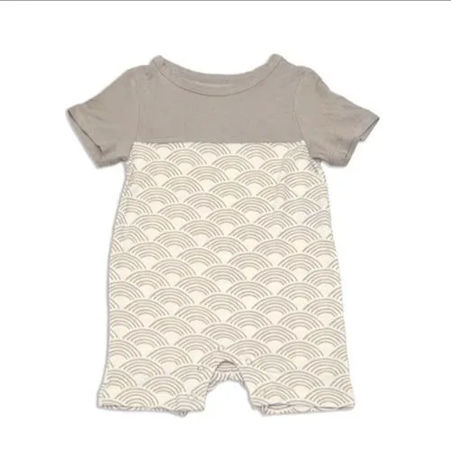 Silkberry Baby Bamboo Short Sleeve Romper (Feather Panda)