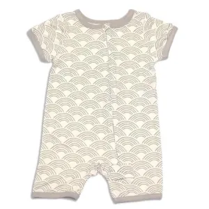 Silkberry Baby Bamboo Short Sleeve Zippy Romper (Wobbly Wave Print)