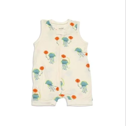 Silkberry Baby Bamboo Sleeveless Romper (Pixel Jelly Print)