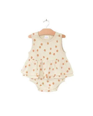 Skirted Tank Bodysuit Saffron Dots