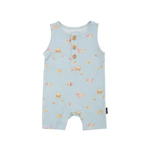 Sleeveless Shortall Romper - Seaside Blue