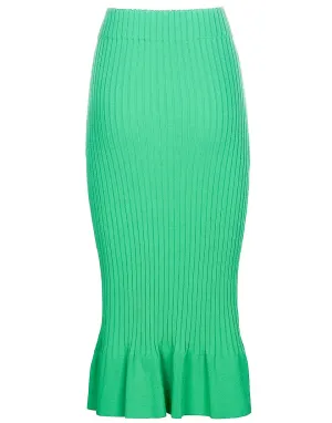 Slim Ribbed Knit Pencil Skirt