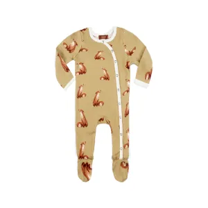 Snap Footed Romper - Organic - Gold Fox