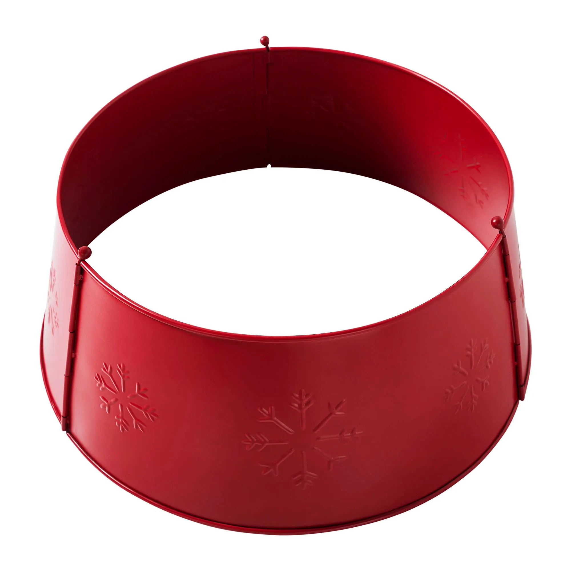 Snowflake Christmas Tree Collar Metal Barn Red 8x20x20 VHC Brands