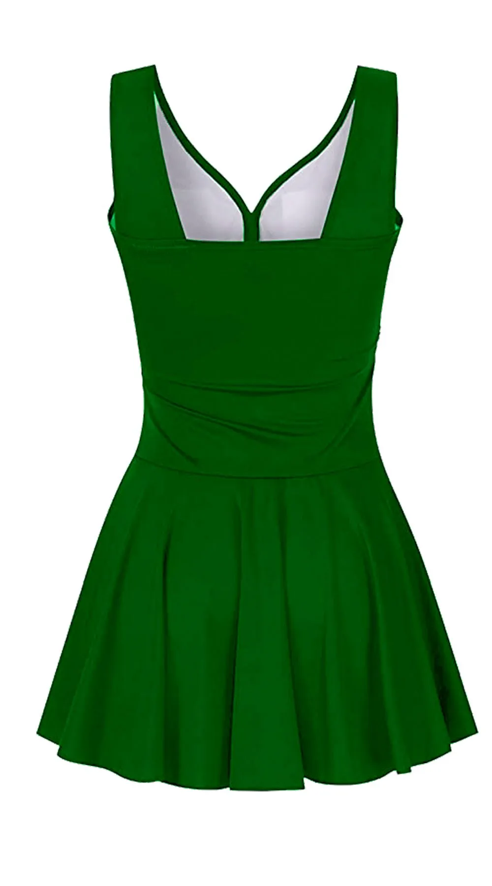 SOLD OUT - Essentials V Neck Swim Dress with Boy Shorts (Green)