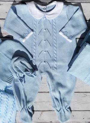 Spanish Knitted Romper - Blue