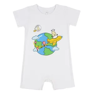 SPECIAL EDITION - Romper Short Sleeve Globe White