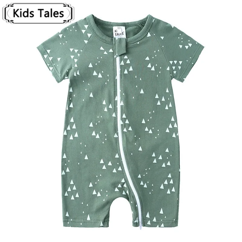 Spring Baby Romper Unisex Geometric Infant Pajamas