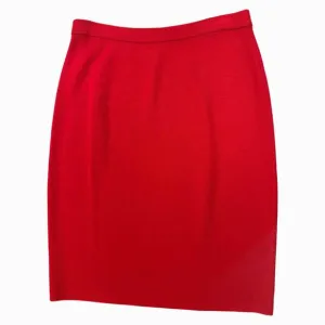 ST JOHN COLLECTION SANTANA KNIT RED PENCIL SKIRT SIZE 14