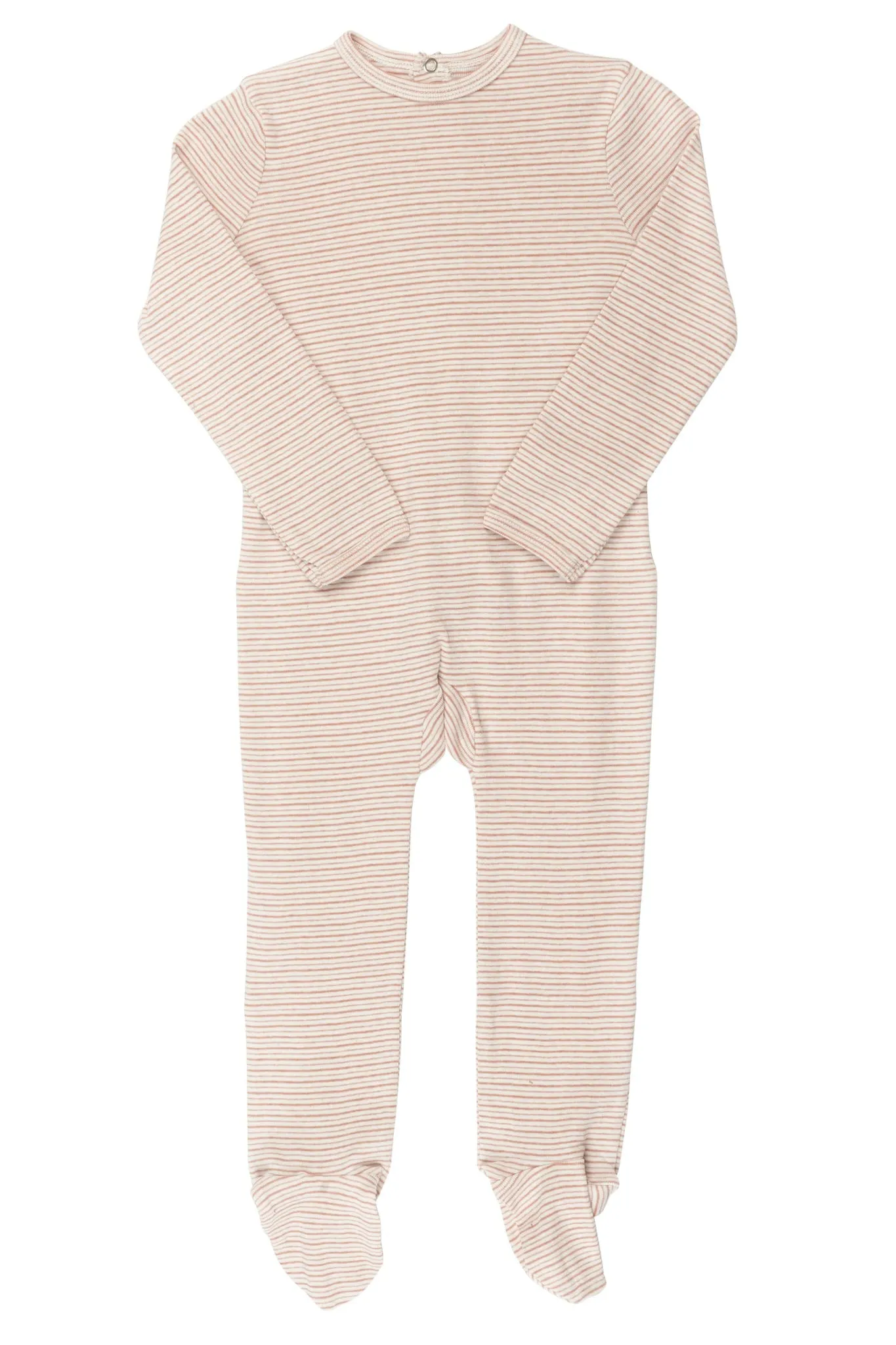 STRIPED FULL BODY W. BACK OPENING - SOFT PINK STRIPE