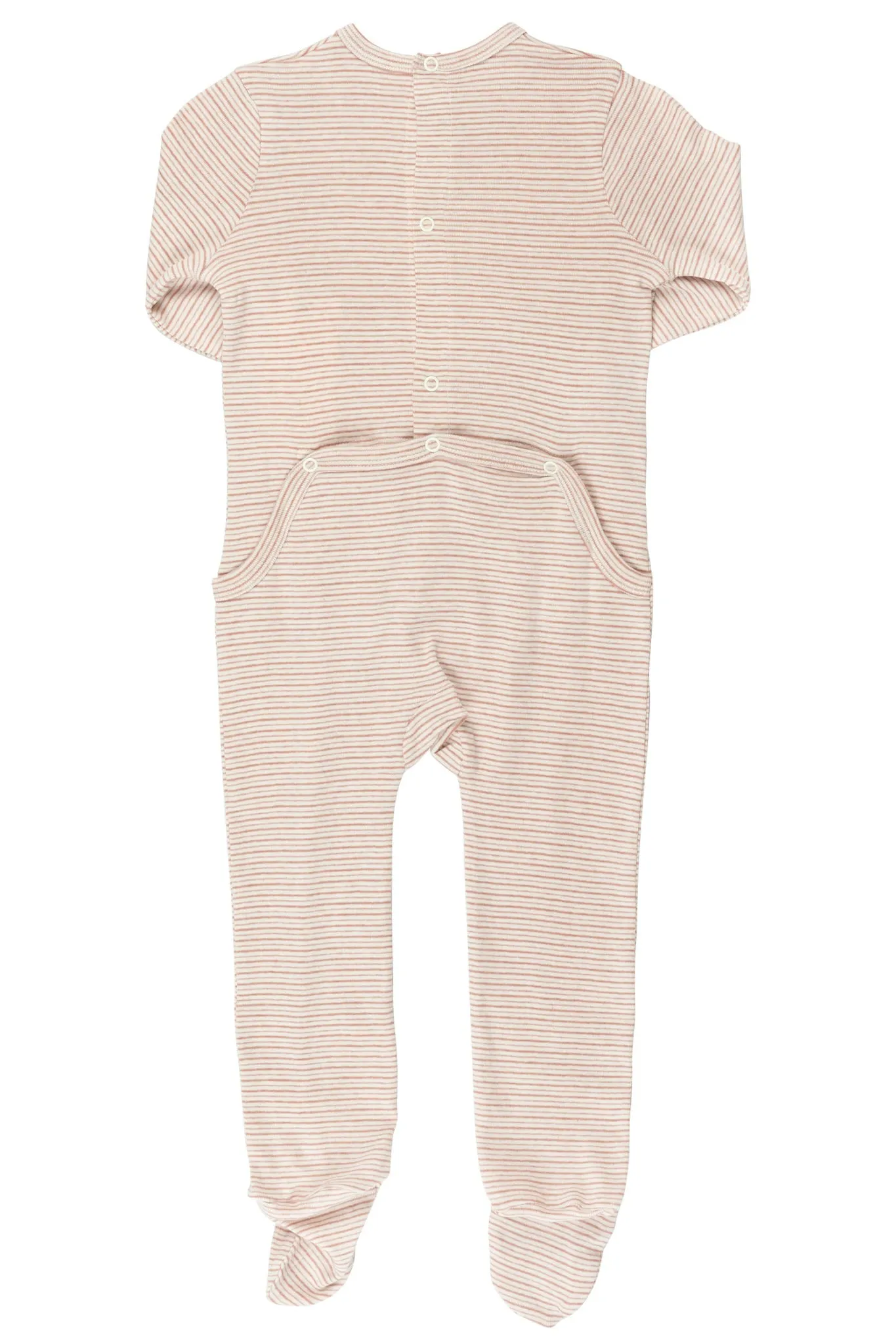 STRIPED FULL BODY W. BACK OPENING - SOFT PINK STRIPE