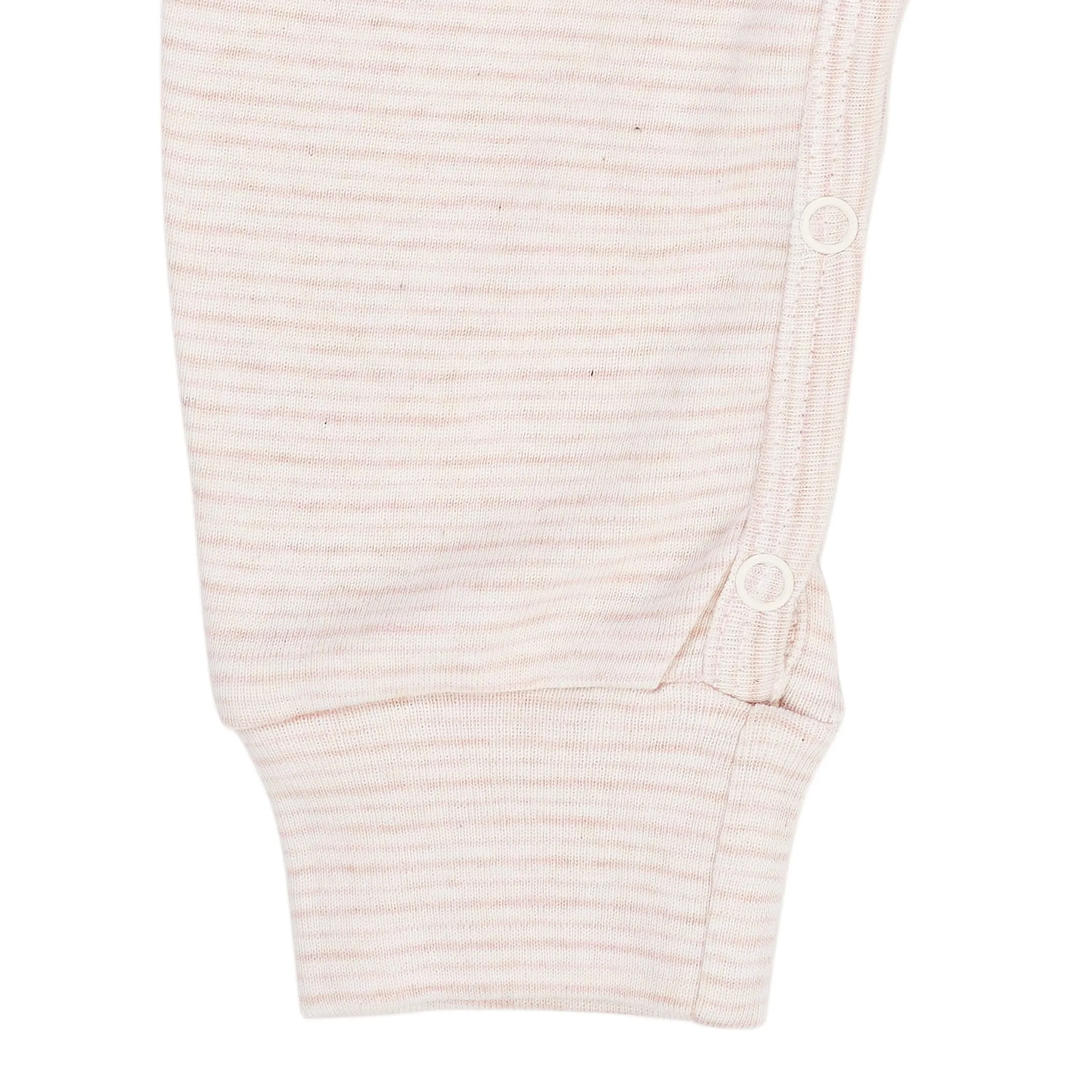 STRIPED LONG SLEEVED ROMPER W. LAPNECK - SOFT PINK STRIPE