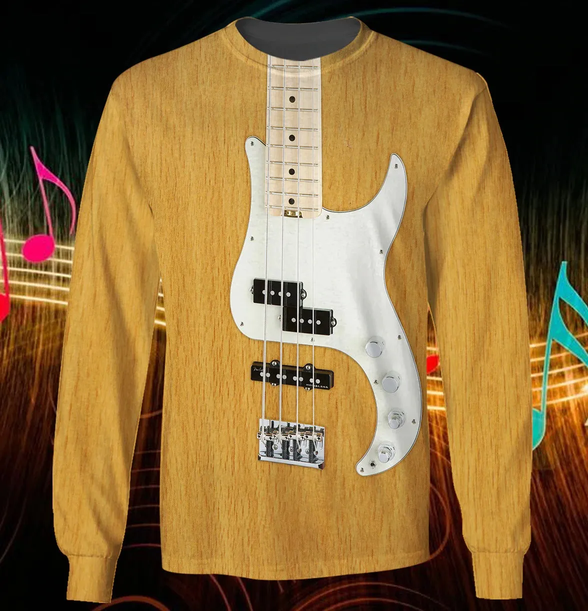 Sublimation Shirt For Guitar Bass Men Love Guitar 3D T Shirts Bass Guitar 3D Hoodie