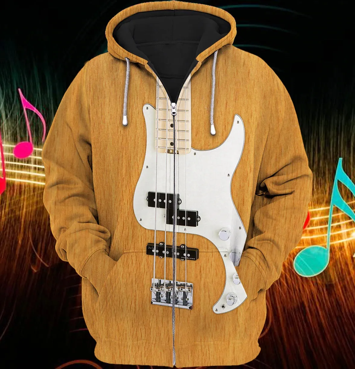 Sublimation Shirt For Guitar Bass Men Love Guitar 3D T Shirts Bass Guitar 3D Hoodie