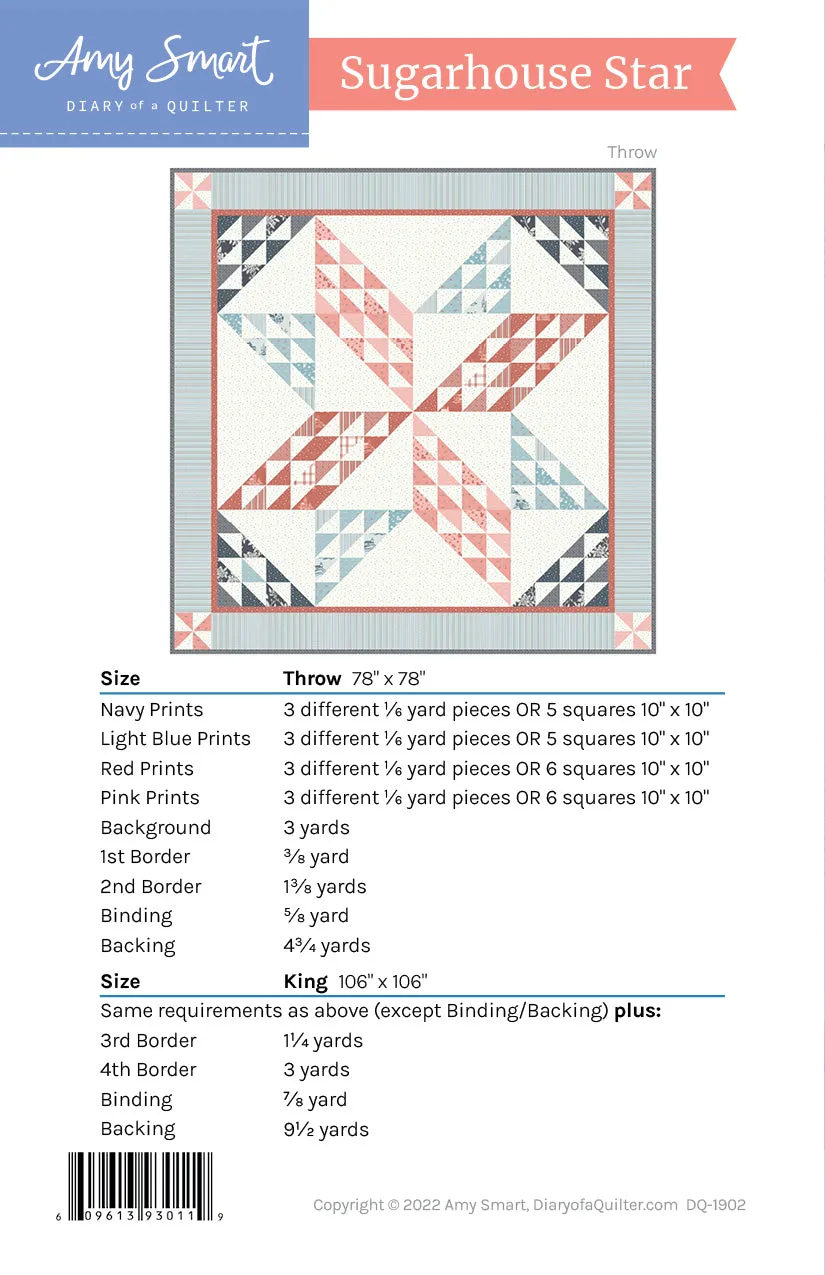 Sugarhouse Star Quilt - Paper Pattern