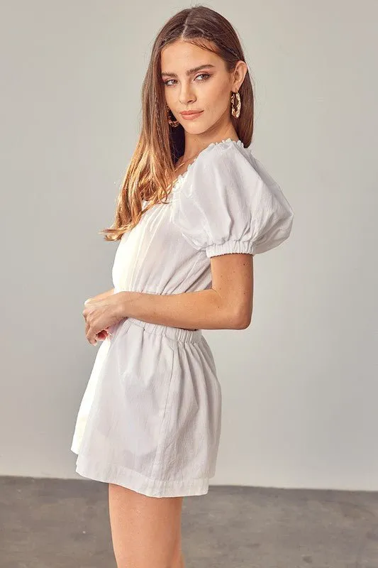 Summer Breeze Open Back White Romper