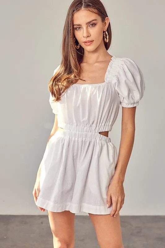 Summer Breeze Open Back White Romper