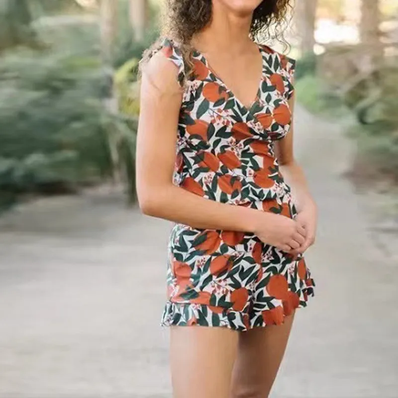 Swim Romper with Built-In Bra