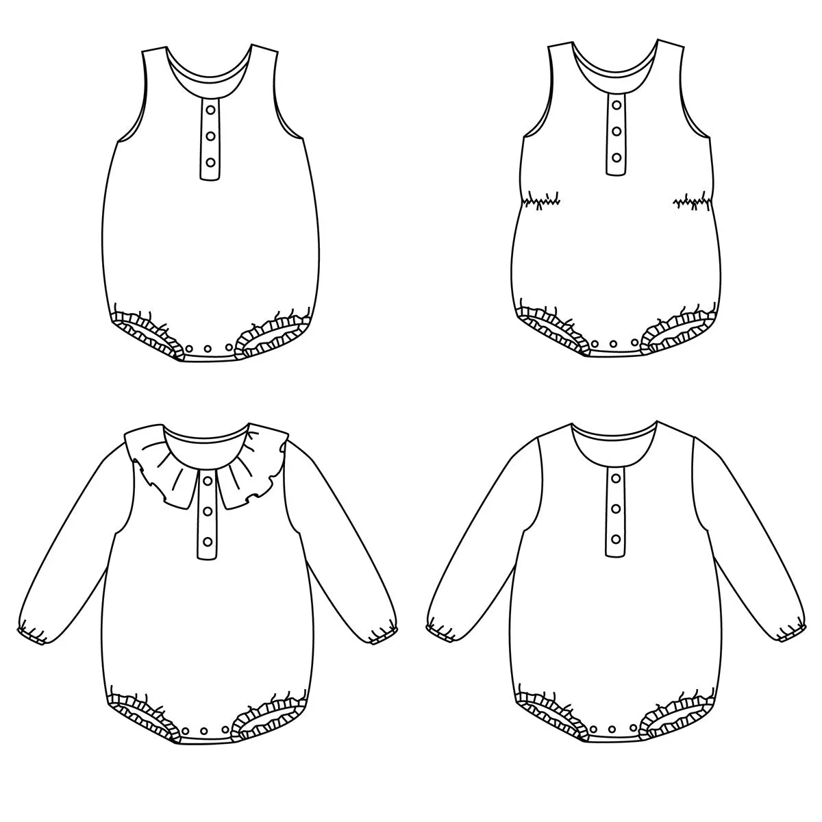 SYDNEY romper - Baby 1M/24M - Paper Sewing Pattern