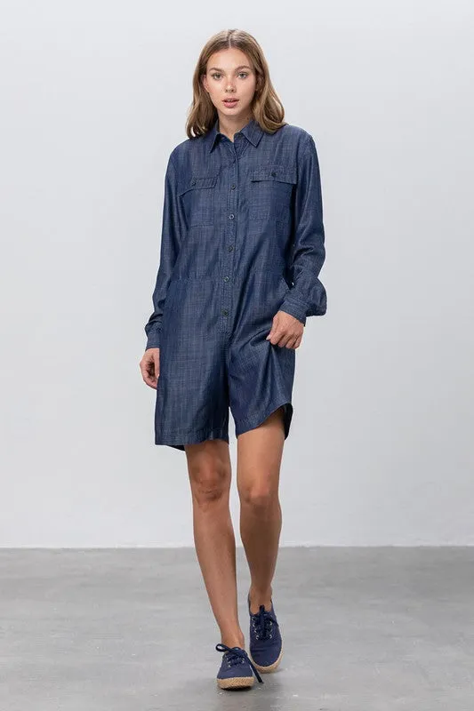 TEEK - DARK TENCEL SHORT JUMPSUIT