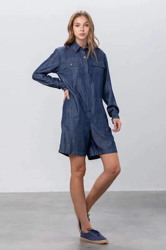 TEEK - DARK TENCEL SHORT JUMPSUIT