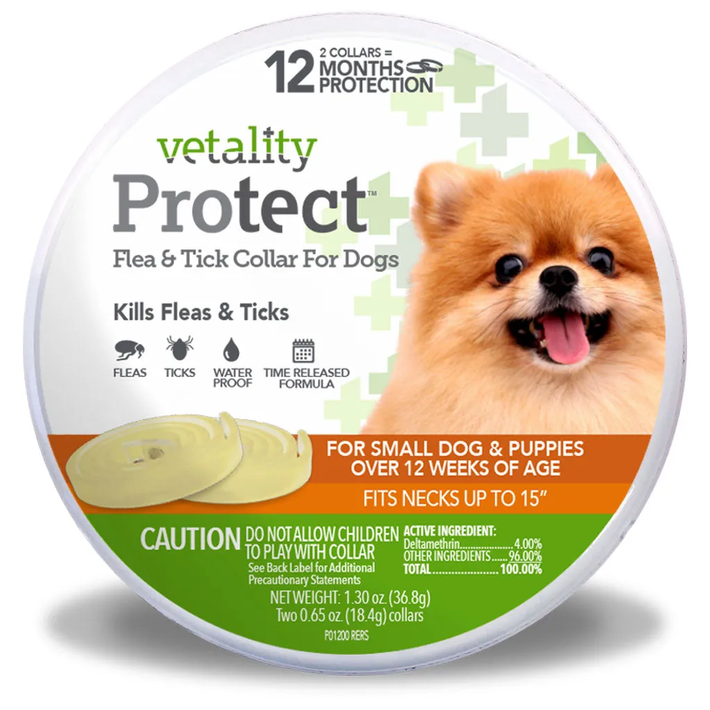 TevraPet Vetality Protect Flea and Tick Collar for Dogs