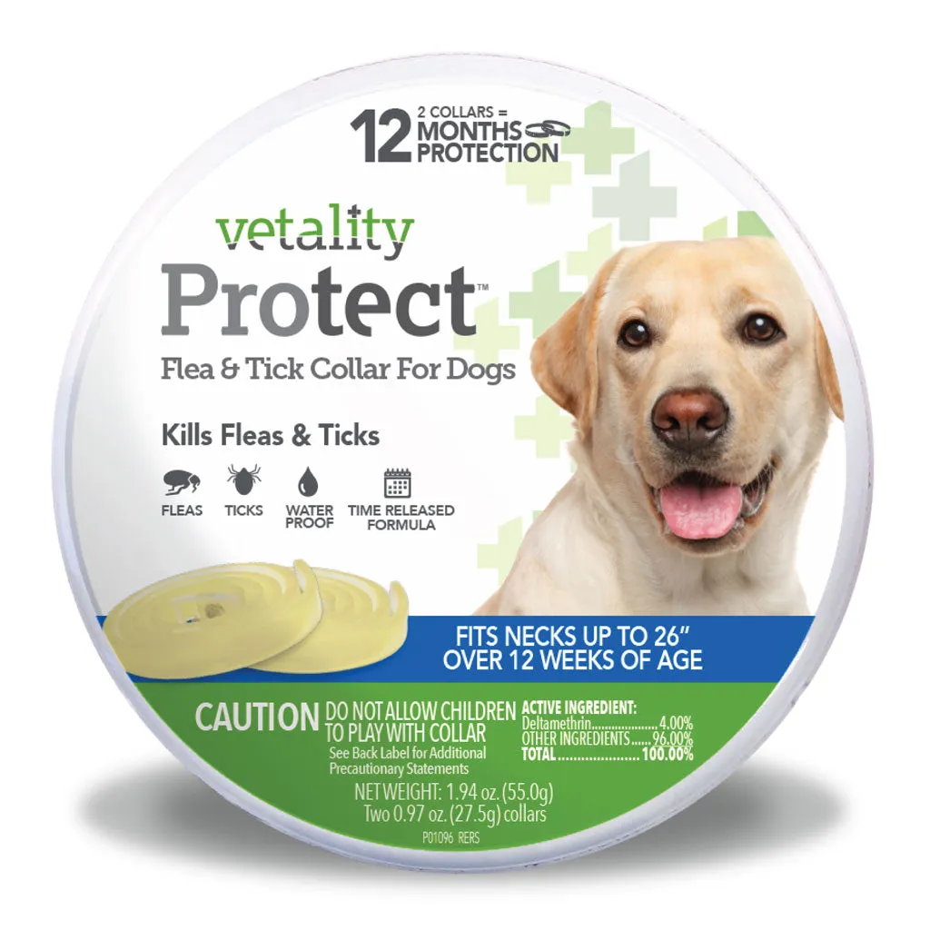 TevraPet Vetality Protect Flea and Tick Collar for Dogs