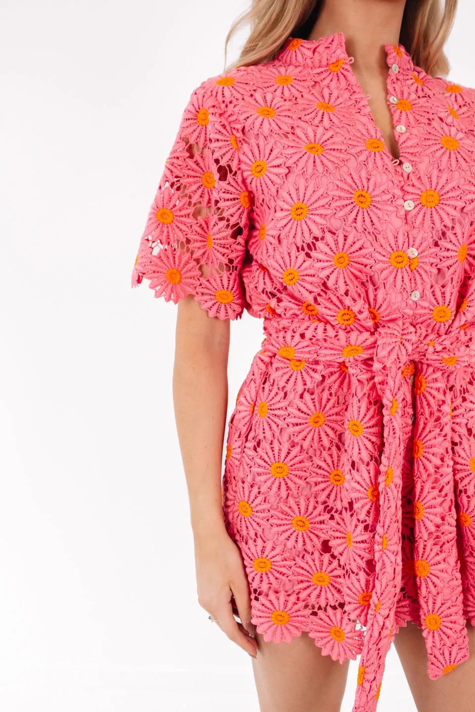 The Lele Romper - Pink/Orange