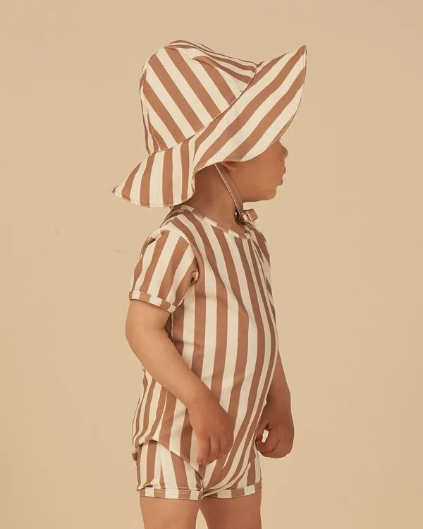 The Shorty One-Piece Swimsuit by Rylee   Cru - Clay Stripe - BABY