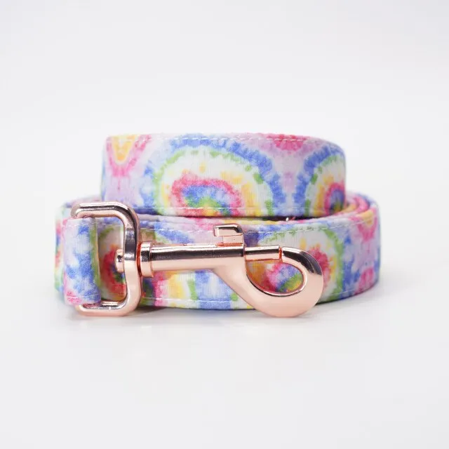 Tie-Dye Bow Collar and Leash Set | Personalized