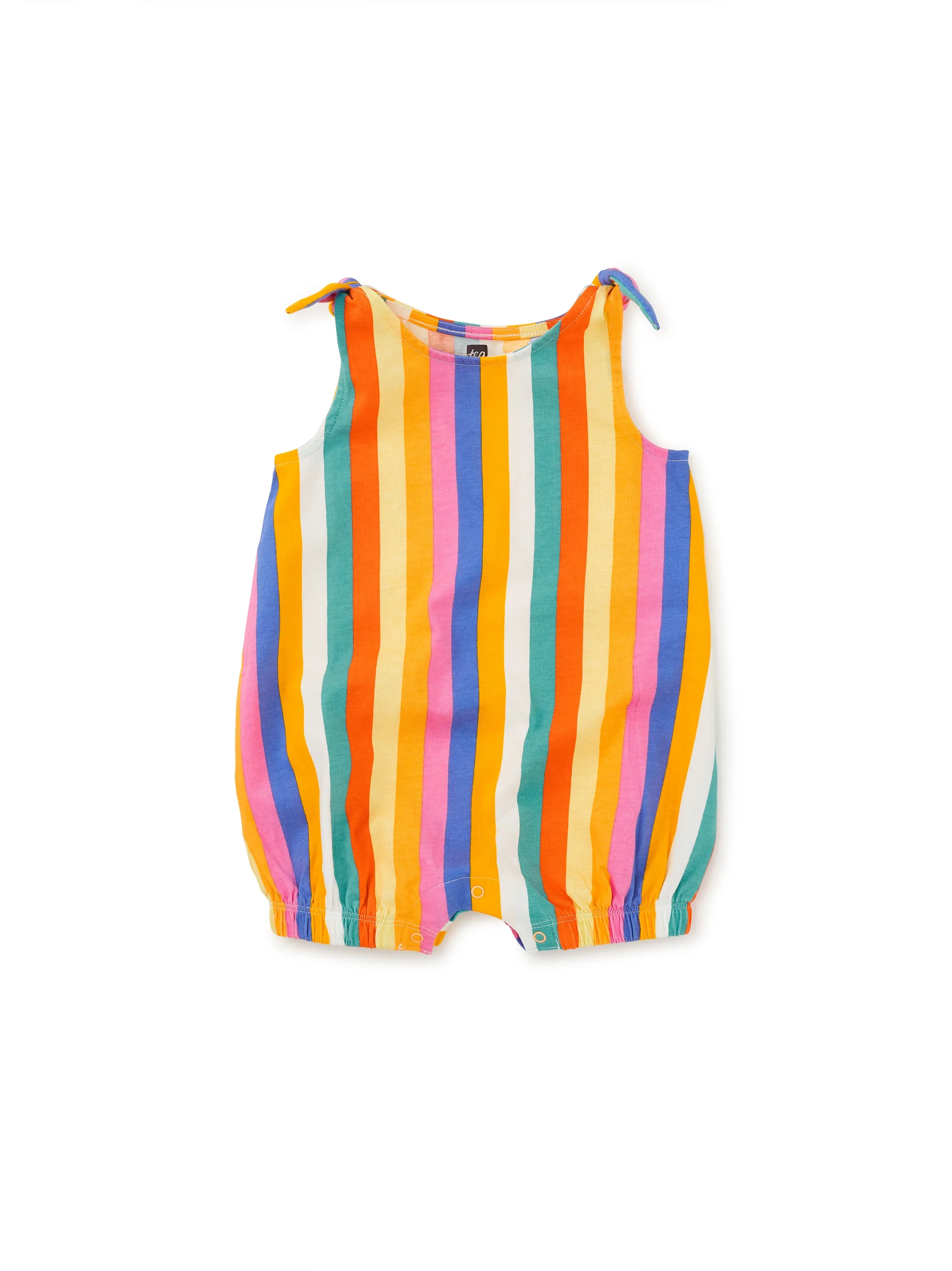 Tie Shoulder Baby Romper / Lamu Sunset Stripe