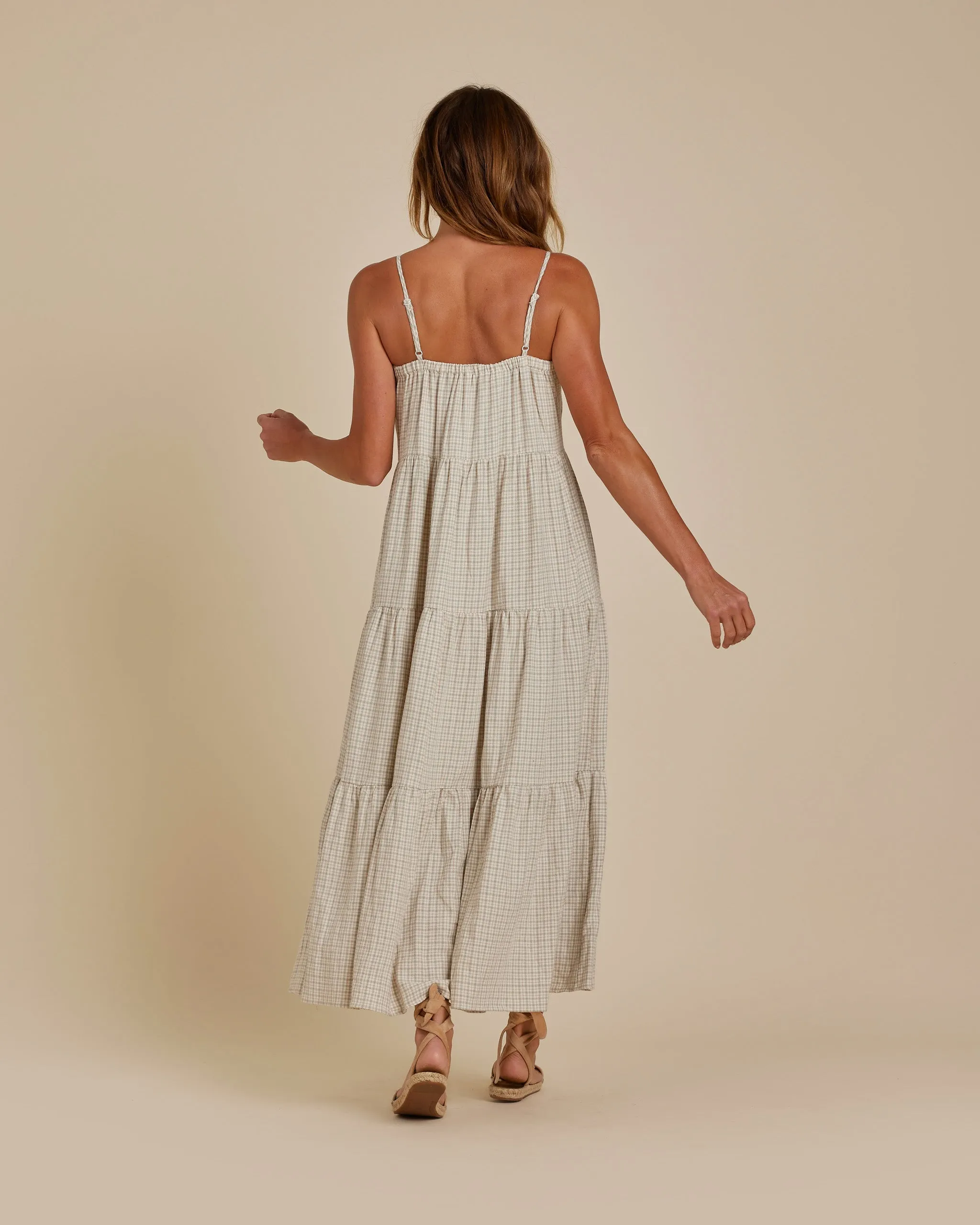 Tiered Maxi Dress | Laurel Plaid - LAST XS