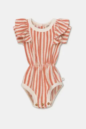 TOWELING STRIPE BABY ROMPER