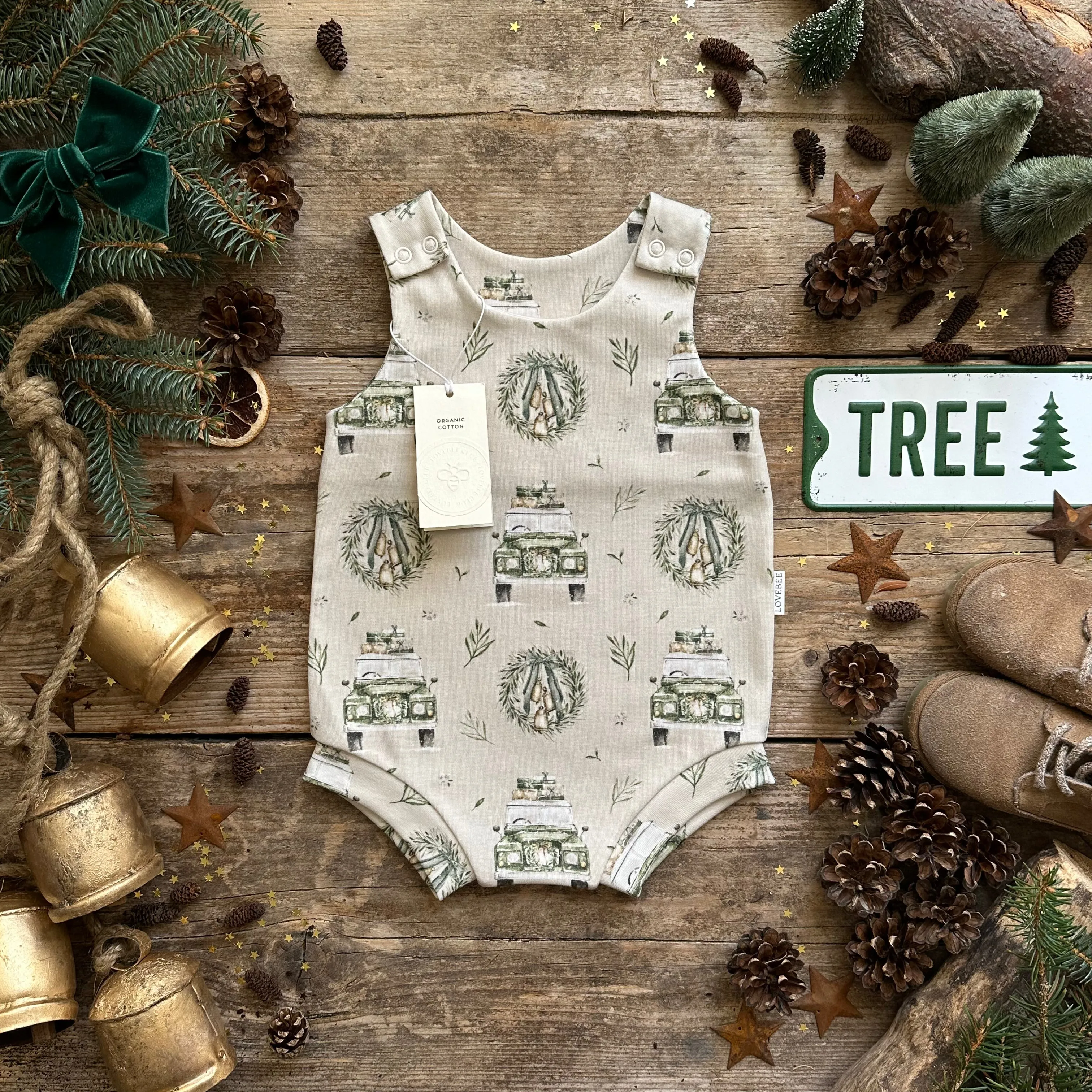 Truck And Wreath Bloomer Romper | Ready To Post