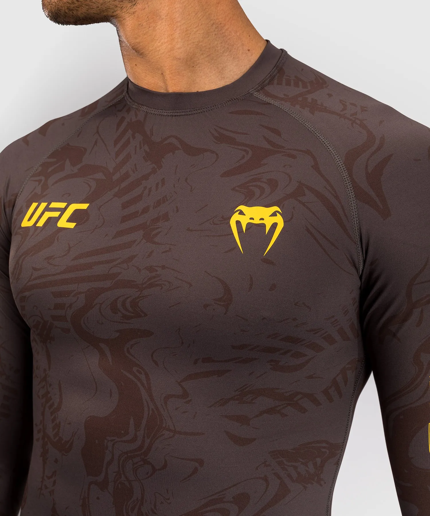 UFC Fusion by Venum Fight Week Men’s Performance Long Sleeve Rashguard - Earthen Brown