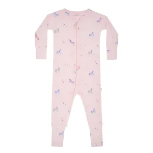 Unicorns Small Ribbed Zip Romper