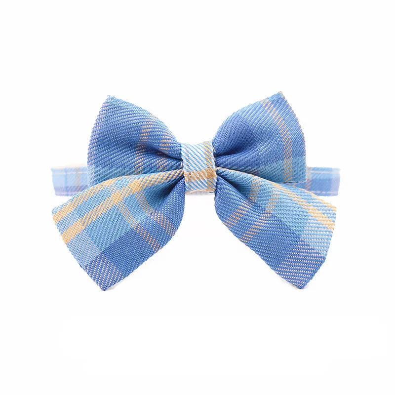 Uniform Plaid Cat Collar Bowtie