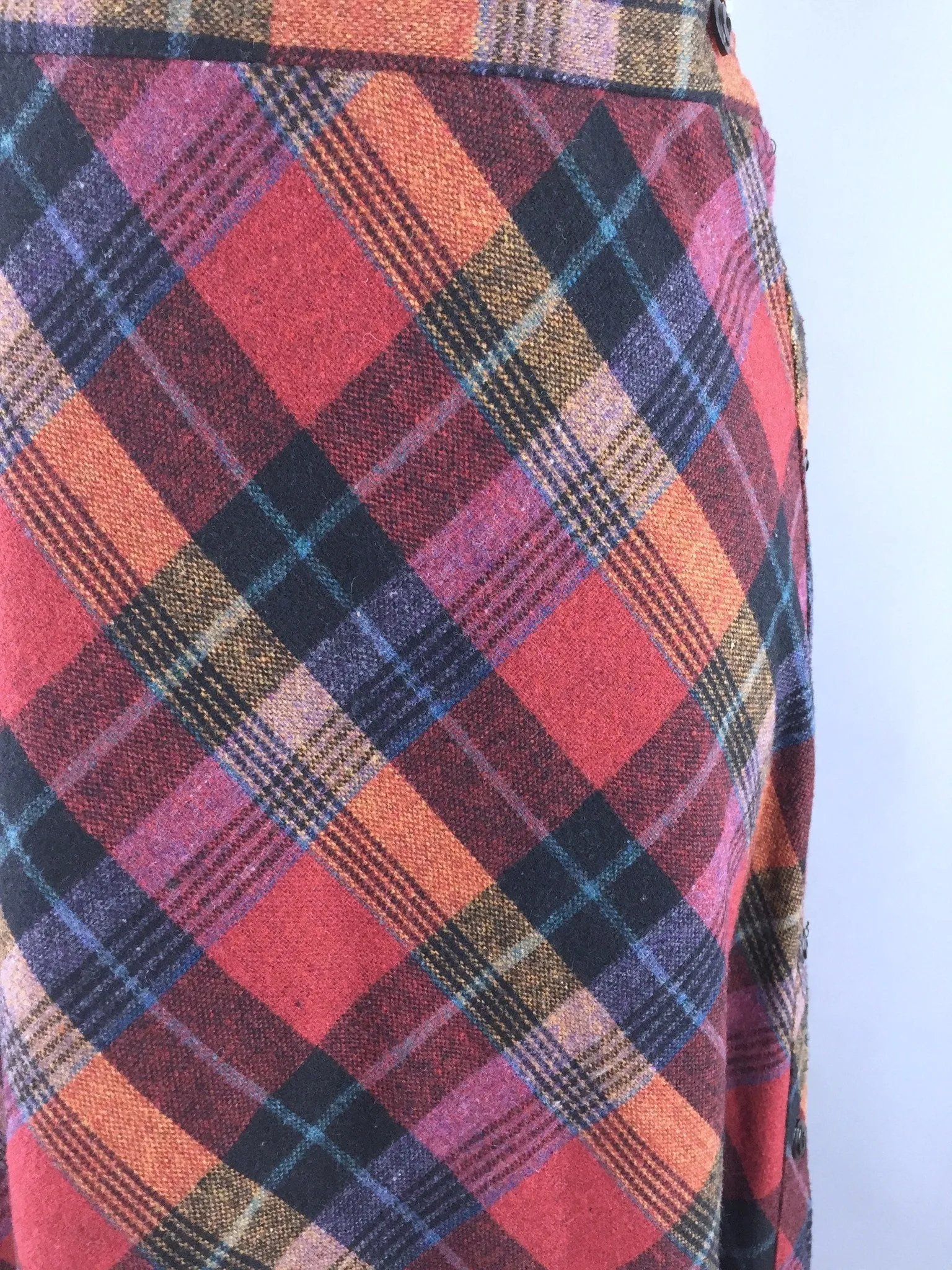 Vintage Bias Cut Plaid Skirt / Lady Grandview Tartan