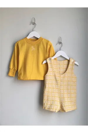 Vintage Health-tex 2 piece Check Print Romper & Tee Set - Size 24 Mos.