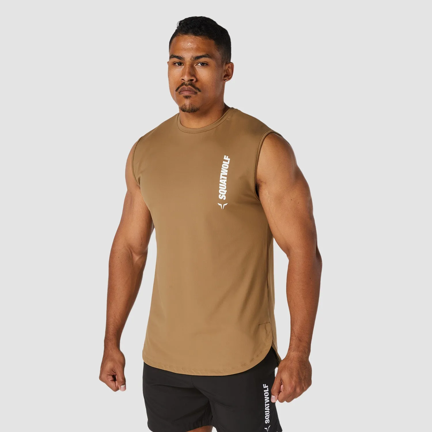 Warrior Cut-Off Tank - Taupe