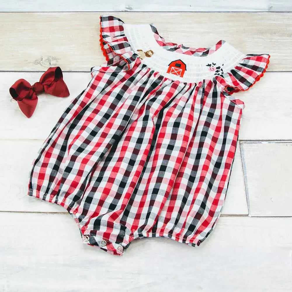 Welcome to the Farm Girl's Bubble Romper