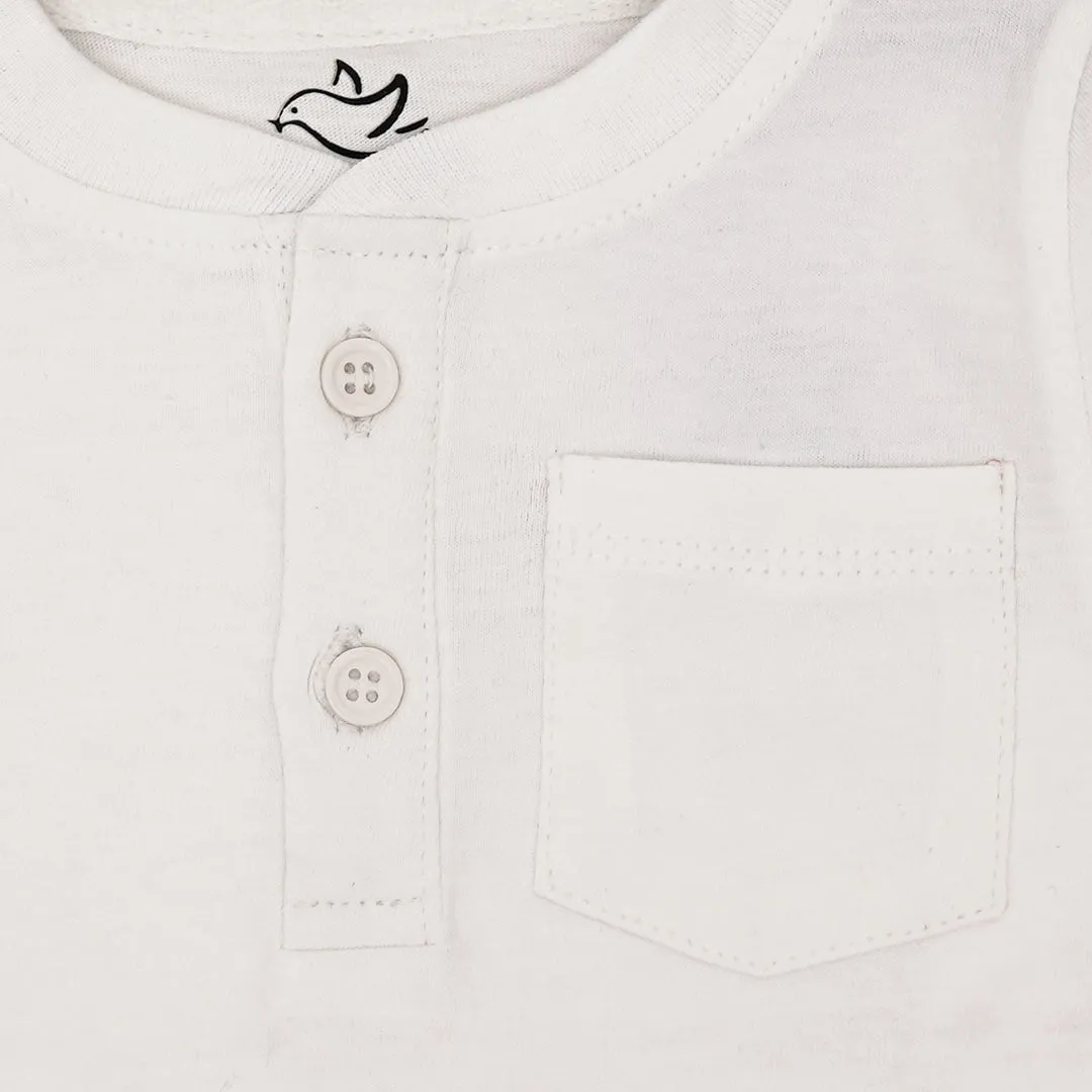 White Baby Shirt with Front Pocket