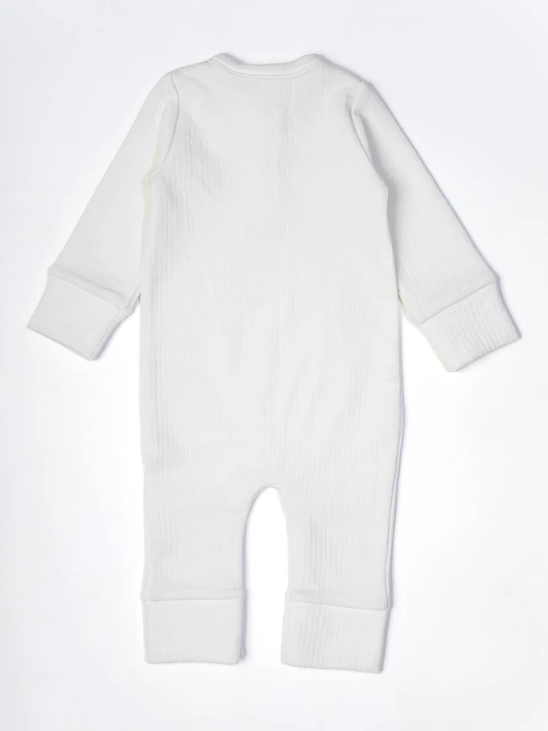 White Color Full Sleeve Thermal Romper For Unisex Baby (Baby Boy & Baby Girls)