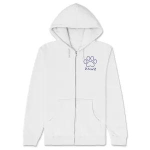 White Pawz (Adult Full Zip Hoodie)