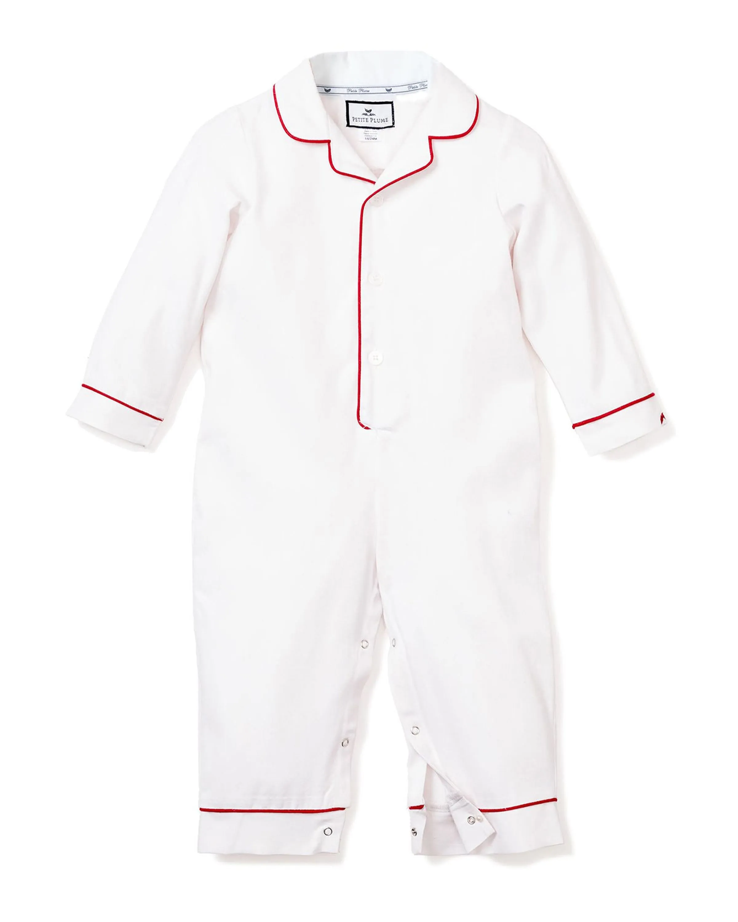 White Romper with Red Piping