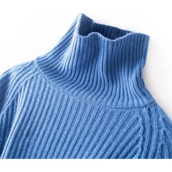 Women's Casual Turtleneck Jumper with a Textured Pattern | Ideal for Autumn/Winter