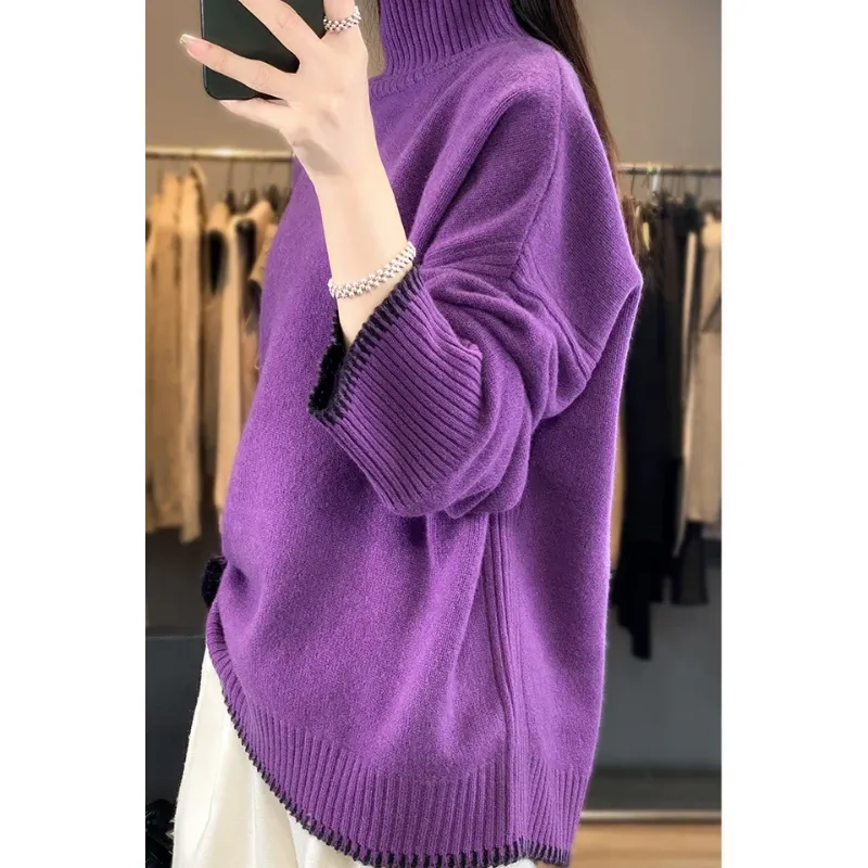 Women's Comfortable Soft Loose Knitted Jumper | Ideal for Autumn/Winter