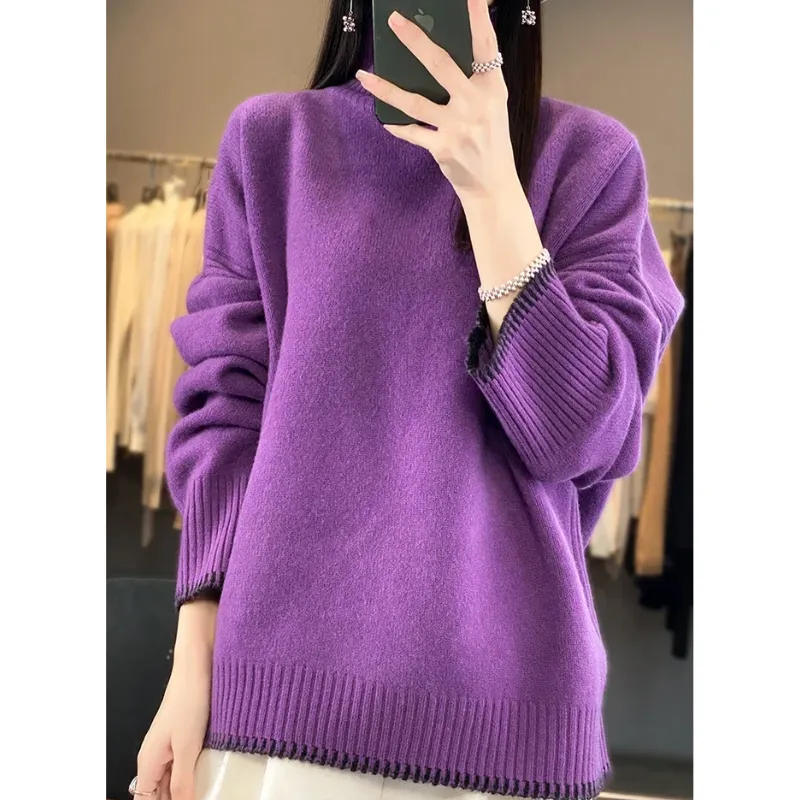 Women's Comfortable Soft Loose Knitted Jumper | Ideal for Autumn/Winter